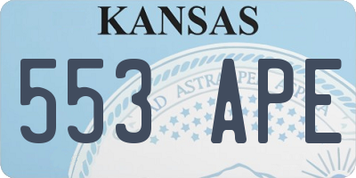 KS license plate 553APE