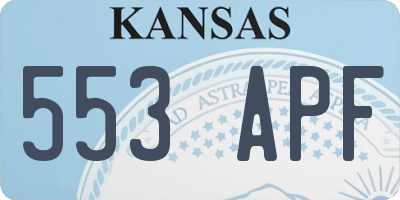 KS license plate 553APF