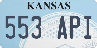KS license plate 553API