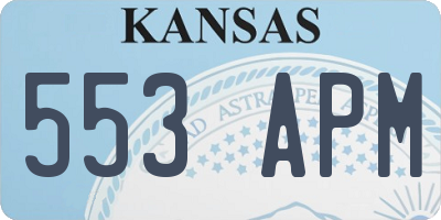 KS license plate 553APM
