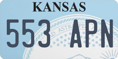 KS license plate 553APN