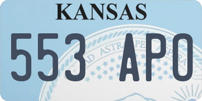 KS license plate 553APO