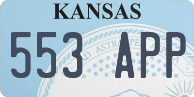 KS license plate 553APP