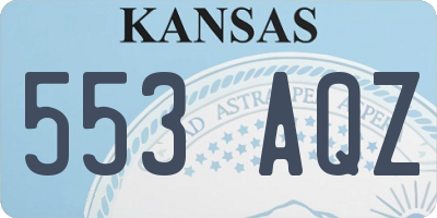 KS license plate 553AQZ