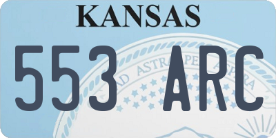 KS license plate 553ARC