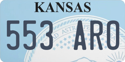 KS license plate 553ARO