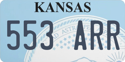 KS license plate 553ARR