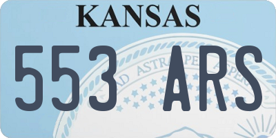 KS license plate 553ARS