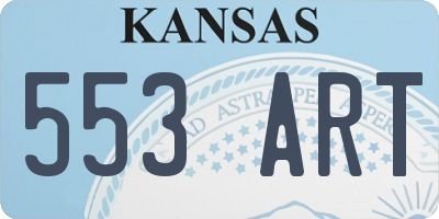 KS license plate 553ART