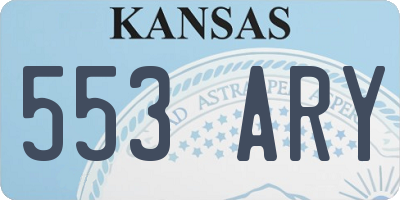 KS license plate 553ARY