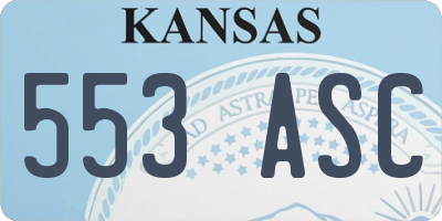 KS license plate 553ASC