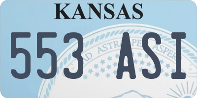 KS license plate 553ASI