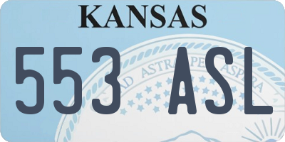 KS license plate 553ASL
