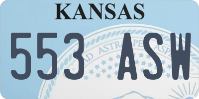 KS license plate 553ASW