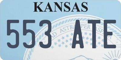 KS license plate 553ATE