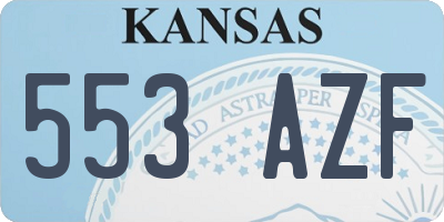 KS license plate 553AZF