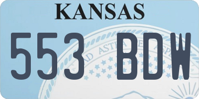 KS license plate 553BDW