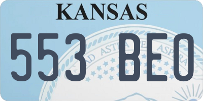 KS license plate 553BEO