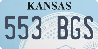 KS license plate 553BGS