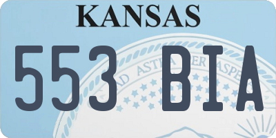 KS license plate 553BIA
