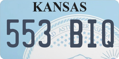 KS license plate 553BIQ
