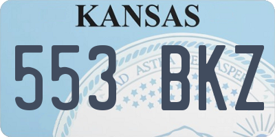 KS license plate 553BKZ
