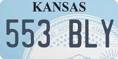 KS license plate 553BLY