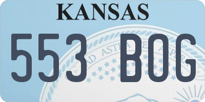 KS license plate 553BOG