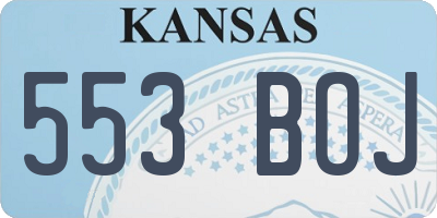 KS license plate 553BOJ