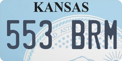 KS license plate 553BRM