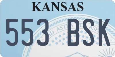 KS license plate 553BSK