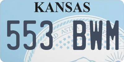KS license plate 553BWM