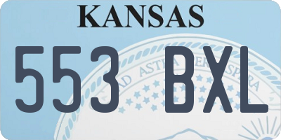 KS license plate 553BXL