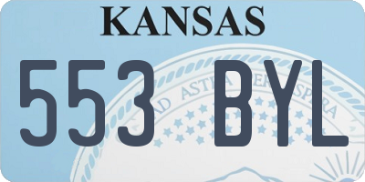 KS license plate 553BYL