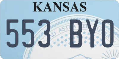 KS license plate 553BYO