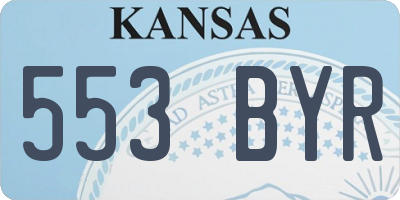 KS license plate 553BYR