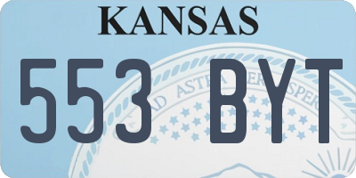 KS license plate 553BYT
