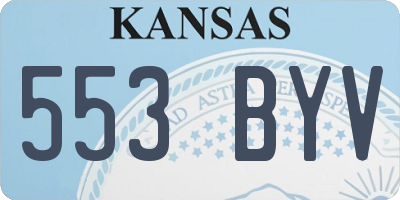 KS license plate 553BYV