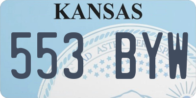 KS license plate 553BYW