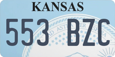 KS license plate 553BZC