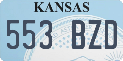 KS license plate 553BZD