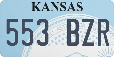 KS license plate 553BZR