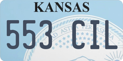 KS license plate 553CIL