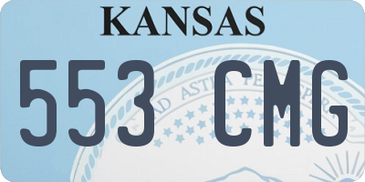 KS license plate 553CMG