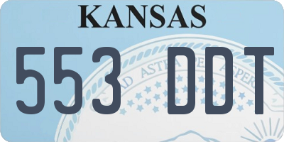KS license plate 553DDT