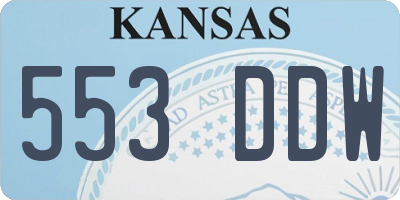 KS license plate 553DDW