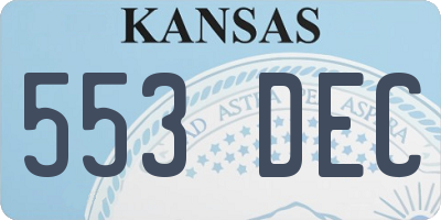 KS license plate 553DEC