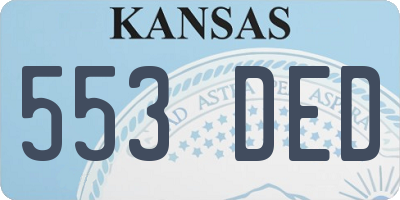 KS license plate 553DED
