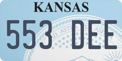 KS license plate 553DEE
