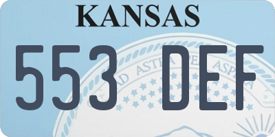 KS license plate 553DEF